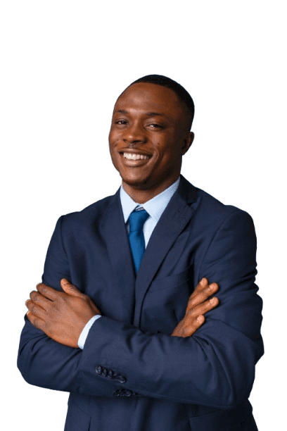 User smiling at phone